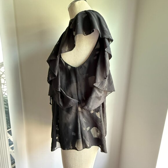 IRO Black Lace-Up Ruffle Blouse - Picture 8 of 11